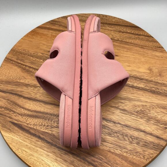 Lululemon Restfeel Sandals Womens 9 Pink Slides Slip On Comfort Logo Shoes - Picture 6 of 8